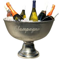 PRICES MAY VARY. Welcome and entertain. Keep your guests thrilled when they enjoy chilled bubbly from this gorgeous champagne bucket that radiates old world panache. Ready to party and chill, fill it with ice and showcase your celebration champagnes, wines and beverages with spectacular style as they stand nearby to serve. High quality craftsmanship. Made of cast nickel plated aluminum with a silver tone antique finish, this hand polished champagne bucket boasts a beautiful shine. Great size and Luxury Champagne, Hampton House, Champagne Bucket, Wine Bucket, Script Text, Champagne Buckets, Beverage Cooler, Easter Celebration, Welcome Gifts