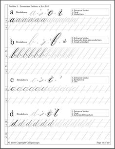 Calligraphy For Beginners Worksheets, Cursive Handwriting Practice Sheets, Calligraphy Alphabet Tutorial, Cursive Writing Book, Calligraphy Drills, Writing In Cursive, Cursive Practice Sheets, Fonts Alphabet Cursive, Learn Cursive