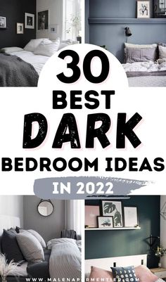 the top 20 best dark bedroom ideas in 2012, including grey walls and white bedding