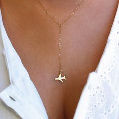 Airplane Pendant, Plane Necklace, Airplane Necklace, Lovely Necklace, Necklace Choker, Lariat Necklace, Dainty Jewelry, Dainty Necklace, Teen Girls