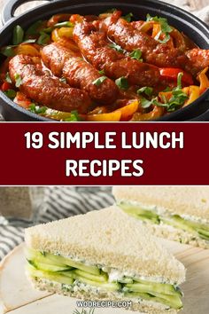 Looking for quick and tasty lunch ideas? Discover my collection of 19 simple lunch recipes that will keep your taste buds happy! From savory sausage dishes to refreshing cucumber sandwiches, these recipes are perfect for busy days when you want something delicious without the hassle. Let's elevate your lunch game! Snacks For Husbands Lunch, Lunch For 4 People, Quick Hot Lunch Ideas, Easy Teacher Lunch Ideas, Quick Easy Lunch Ideas For Home, Easy Winter Lunch Ideas, Ladies Lunch Menu Ideas, Light Lunches For Work