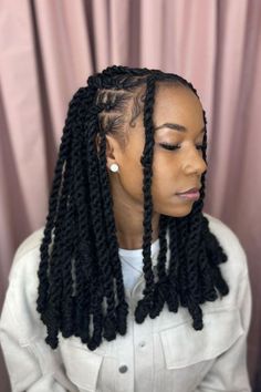 How To Start Locs With Two Strand Twists & Two Strand Twist Locs Hairstyles Dreads Twist Hairstyles, Twist That Look Like Locs, Loc Styles With Added Marley Hair, Two Strand Twist Marley Hair, Dreadlocks Styling Ideas, New Locks Hairstyles, Braided Locks Hairstyles, Marley Locs Hairstyles, Locks Styling For Women