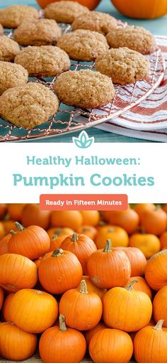 healthy halloween pumpkin cookies are ready in fifteen minutes