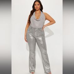 Brand New With Tags. Bootcut Jean, Fashion Nova Jeans, Jeans Color, Silver Foil, Shine Bright, Bootcut Jeans, Size 13, Jeans And Boots, Size 20