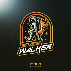 the space walker logo is shown on a dark background