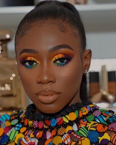 @vanessa_gyimah | @thelornamorris has bomb pins! 🍒 Perfect Nude Lipstick, Makeup Cantik, Carnival Makeup, Summer Makeup Looks, Smoky Eyes, Colorful Eye Makeup, Black Makeup