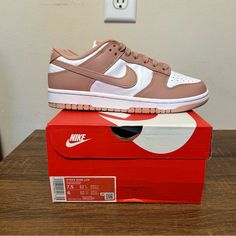 Women’s Nike Dunk Low Rose Whisper Size 7.5w Dd1503-118 Authentic New. 100% Authentic. In-Hand Ready To Ship. No Major Flaws Seen. Brand New. Please See Pics Above For A Closer Look At Product. Legit Seller. Nike Dunk Low Rose Whisper, Dunk Low Rose, Nike Neon, Vintage Basketball, Purple Nikes, Limited Edition Shoes, Nike Air Force Ones, Women Rising, Harvest Moon