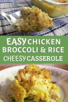 easy chicken broccoli and rice casserole is an easy side dish for dinner