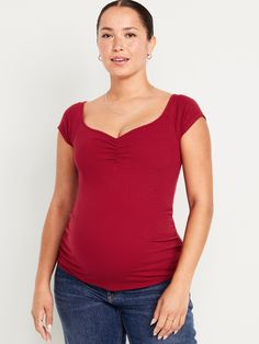 cap sleeves scoop neck cinched detail shirred sides for a flexible fit fitted hits below belly model is approx.  5'9" and wears size m (8)machine wash according to the care instruction label  . Best Holiday gift for , perfect Tops for Christmas! Old Navy Maternity, Maternity Shorts, Womens Maternity, Toddler Boys, Cap Sleeves, Old Navy, Scoop Neck, Adult Outfits, Top Outfits