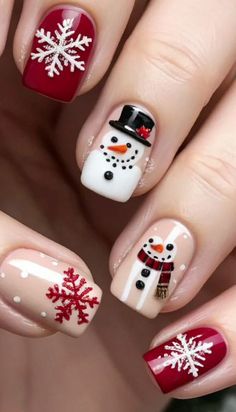 🎅🌟 30 Cute Short Christmas Nails for 2024: Festive Styles to Sleigh This Season! These festive short nails are perfect for the holidays! From glittery accents to minimalist Christmas patterns, you’ll find the perfect manicure to match every holiday occasion. #ShortChristmasNails #HolidayNailGoals2024 #FestiveManicureIdeas #WinterNailTrends #CuteChristmasNails #NailArtInspo #HolidayStyleMood #ChristmasVibes #NailDesignGoals #TrendyHolidayNails Snow Man Nails Art, Snowmen Nail Designs, Christmas Snowman Nails, Snowman Nails Design, Nails Design Christmas, Santa Nail Art, Christmas Nails Design, Nail Art Christmas, Snowman Nails