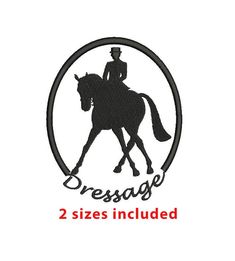 the logo for dressage 2 sizes included