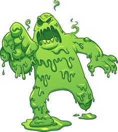 an image of a cartoon monster with green paint