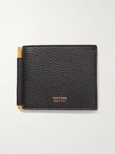 TOM FORD's billfold wallet has a gold-tone money clip, centre sleeve and eight notched slots to keep all of your resources organised. It's been made in Italy from supple full-grain leather and stamped with a signature logo. Designer Gold Bifold Wallet, Classic Formal Wallets With Gold-tone Hardware, Luxury Gold Bifold Wallet, Designer Gold Wallets For Business, Classic Gold Leather Card Holder, Gold Rectangular Wallets For Business, Rectangular Gold Wallet For Business, Modern Gold Wallet For Formal Occasions, Modern Gold Wallets For Formal Occasions