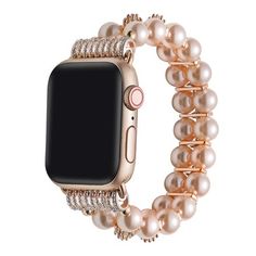 Made from high quality materials, this faux pearl band will make your wearable technology stand out! Size: 42mm/44mm. Color: Pink. Gender: unisex. Age Group: adult. Boho Watch, Aurora Rose, Purple Beaded Bracelets, Apple Watch Leather, Apple Watch Bands Sports, Apple Watch Sizes, Apple Watch 42mm, Apple Watch Bands Leather, 38mm Apple Watch Band