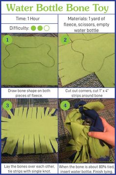 instructions for how to make a water bottle bone toy