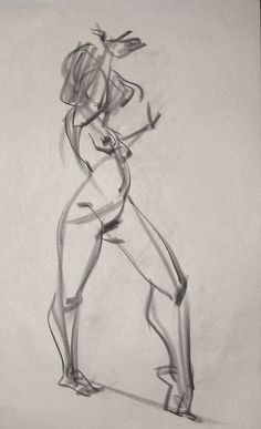 a pencil drawing of a woman in tights