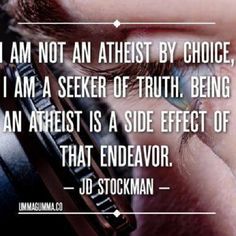 a woman's eye with the words i am not an atheist by choice, i am a speaker of truth being an artist is a side effect of that endeavor