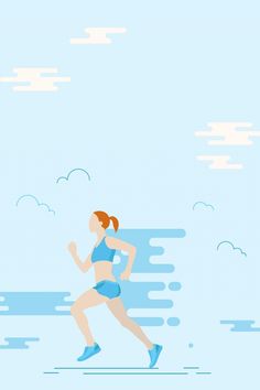 a woman is running on the beach