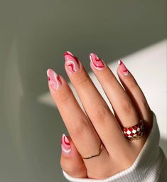 Nails Short Almond Nail Ideas French Tip, Nail Design Glitter, Red And White Nails, February Nails, Valentine Nails, Nail Designs Valentines, Her Nails, Jan 17