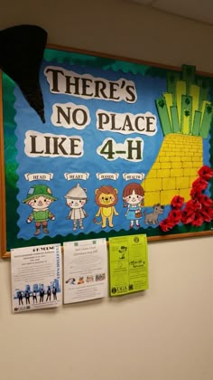 there's no place like 4 - h bulletin board with pictures and notes on it