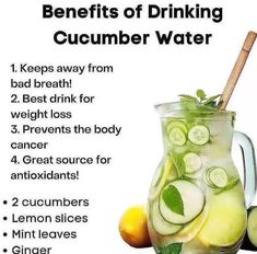 Cucumber Benefits, Smoothie Diet Challenge, Cucumber Water, Fat Burning Smoothies, Diet Challenge, Good Smoothies, Healthy Drinks Recipes, Water Recipes