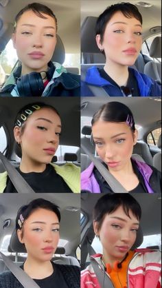 Short Hair No Makeup, Growing Out A Buzzcut Women Styling, Hairstyles For Extremely Short Hair, Super Short Straight Hair, Styling Outgrown Buzzcut, Styling Super Short Hair, How To Style Super Short Hair, Pixie Hair Aesthetic, Styling Very Short Hair