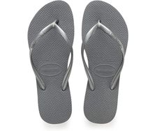 Havaianas Slim Flip Flop Sandal | Zappos.com Slim Logo, Dr Shoes, Rubber Flip Flops, Steel Grey, Buy Buy Baby, Rip Curl, Fashion Essentials, Summer Nights