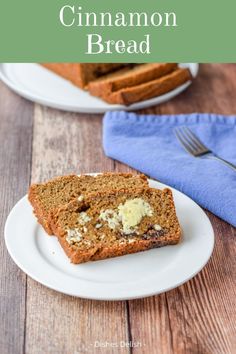 Satisfying Cinnamon Bread on a plate. Dessert Cinnamon, Cinnamon Bread Recipe, Bread Dishes, Bread Breakfast, Types Of Desserts, Favorite Dessert Recipes, Cinnamon Bread, Dessert Pictures