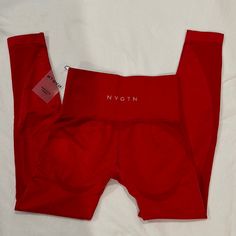 Brand New And I Tore Them With My Nails When Tried On. Red High-waisted Fitted Activewear, Red Fitted High Waist Activewear, Red Fitted High-waist Activewear, My Nails, Colorful Leggings, Pant Jumpsuit, Jumpsuit, Leggings, Brand New