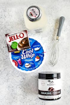 the ingredients to make an ice cream dessert