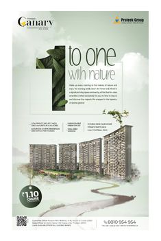 an advertisement for the company called to one with nature, which is designed in green and white