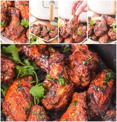 the process of cooking chicken wings with herbs