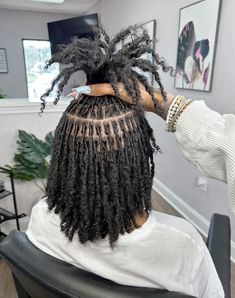 2 Strand Starter Locs, Dreads Styles Black, Dreadlocks Hair Care, Wig Installs, Short Dreadlocks Styles, Future Hairstyles, Twist Cornrows, Cute Dreads, Short Locs Hairstyles