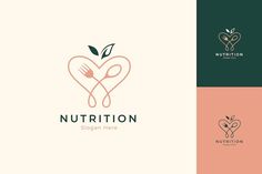 a logo for a healthy food company that is designed to look like an apple and fork