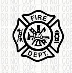 a fire department logo with the words,'do not copy it'in black and white