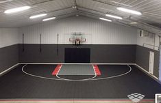 an indoor basketball court is shown in this 3d image, and it appears to be empty