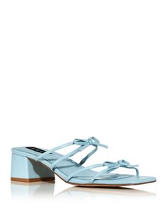 Aqua Women's Cntia Square Toe Double Bow Strap Block Heel Sandals - Exclusive Baby Blue Sandals, Denim Skirt Trend, Winter Bridesmaids, Pocket Square Wedding, Joggers Track Pants, Exclusive Shoes, Short Denim Skirt, Double Bow, Casual Dress Shoes