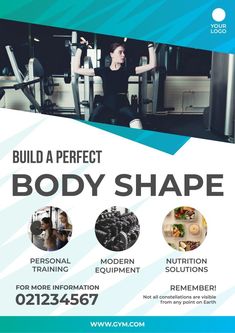 the body shape flyer is designed to look like it has an image of a woman doing exercises