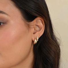 Gold Jumbo Dome Huggie Earrings — EF Collection® Dome Earrings, Domed Ring, Huggie Earrings, Elevate Your Look, The Gold, Huggies Earrings, Earrings Gold, Gold Earrings, Hoop Earrings