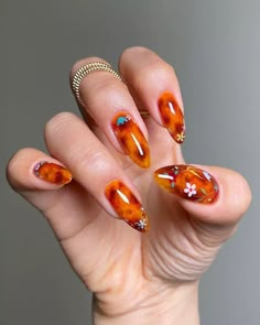 Simple Fall Nails, Fall Nail Trends, Fall Nail Ideas, Nail Art For Beginners, Smink Inspiration, Acrylic Nail Ideas, Makijaż Smokey Eye, Fall Nail Art, Nails 2024