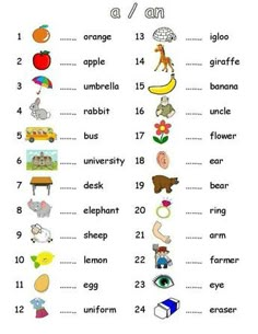 an english worksheet with pictures and words for children to use in the classroom