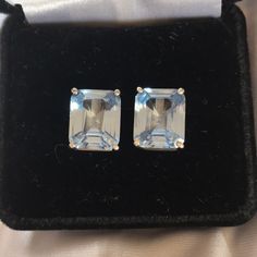 Beautiful Pair Of Janis Savitt M+J Savitt Earrings Featuring Blue Quartz Stud Post Earrings Measure 10-12mm Fine Jewelry Light Blue Earrings For Formal Occasions, Light Blue Fine Jewelry Earrings For Formal Occasions, Formal Light Blue Fine Jewelry Earrings, Formal White Blue Topaz Jewelry, Classic Light Blue Sterling Silver Jewelry, Modern Light Blue Jewelry For Formal Occasions, Classic Light Blue Jewelry For Formal Occasions, Light Blue Classic Jewelry For Formal Occasions, Classic Light Blue Formal Jewelry