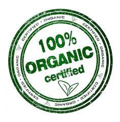 organic certified stamp with the words 100 %