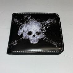 Gothic Wallet Black And White Skull Wallet Double Sided Interior Has Small Pocket For Coins This Can Be A Mens Wallet Or Womens Wallet Small Leather Wallet Design Men, Gothic Wallet, Emo Accessories, Domo Kun, Leather Wallet Design, Skull Wallet, Skeleton Bones, Photos For Profile Picture, Gothic Gifts