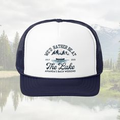 Custom Lake Bachelorette Hats, Lake Bach Party Trucker Hats Bachelorette Favors, Lake Bridal Club Bachelorette Trip Caps, Bridesmaids Gifts Custom Trucker Hats, Personalized Hats