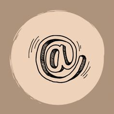 an email symbol drawn in black ink on a beige background