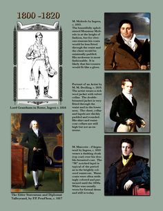 four portraits of men in different styles and sizes, including one with an image of a man