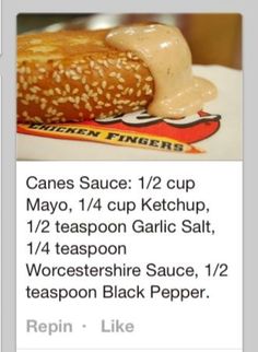 Rasing Canes Sauce Recipe, Canes Bread Recipe, Raising Canes Sauce Recipe, Canes Sauce Recipe, Canes Recipe, Canes Sauce, Bread Chicken