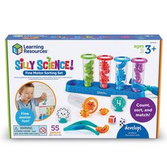 When they sort the colorful germs in this fun science-themed STEM toy for kids, little ones explore the building blocks of early science skills! When they sort the colorful germs in this fun science-themed STEM toy for kids, little ones explore the building blocks of early science skills! Two Fine Motor Tools: Strengthen your preschool fine motor skills with this set's two specialized tools—squeeze your way to increased hand strength with the clamp, or work on precision with the tweezers! Count, Sort, and Match: With the help of this set's toddler activities, kids can build new color, shape, and number skills every time they play Give the Gift of Learning: Whether you're shopping for holidays, birthdays, or just top toddler toys, toys from Learning Resources help you discover new learning Top Toddler Toys, Preschool Fine Motor Skills, Early Science, Feelings Activities, Science Skills, Preschool Fine Motor, Science Themes, Social Emotional Skills, Emotional Skills