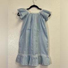 Beautiful Girl’s Nightgown! Blue Night Gown, Girls Nightgown, Blue Night, Nightgowns, Kids Pajamas, Magical Girl, Night Gown, Color Blue, Sewing Crafts